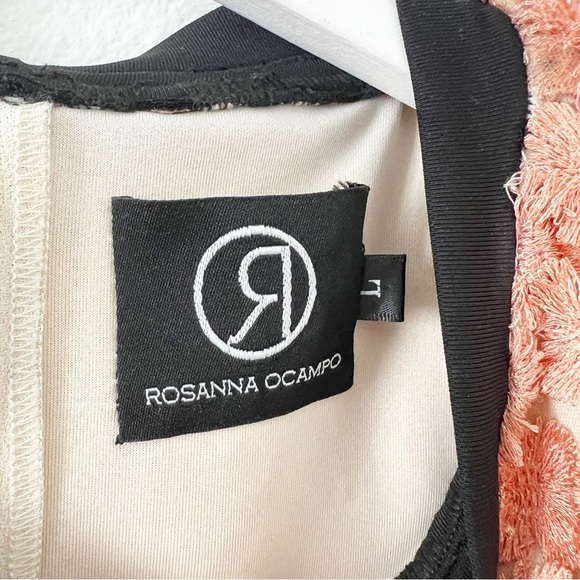 Rosanna Ocampo Lace Peach Sleeveless Blouse Top Embellished Size Large L - Picture 2 of 6